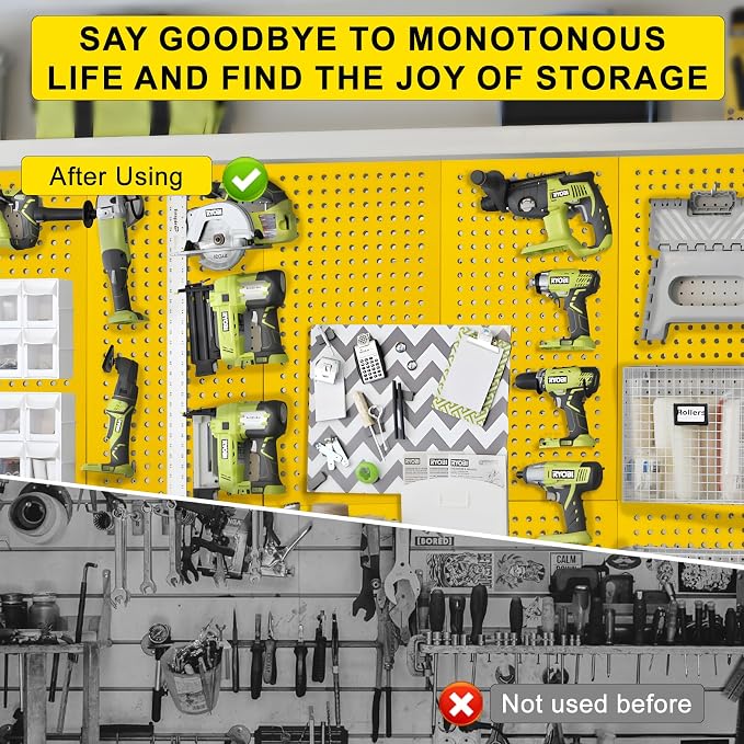 Metal Peg Board Panels for Workbench, Shed Modular Peg Board Organizer Board Kit - Image 6