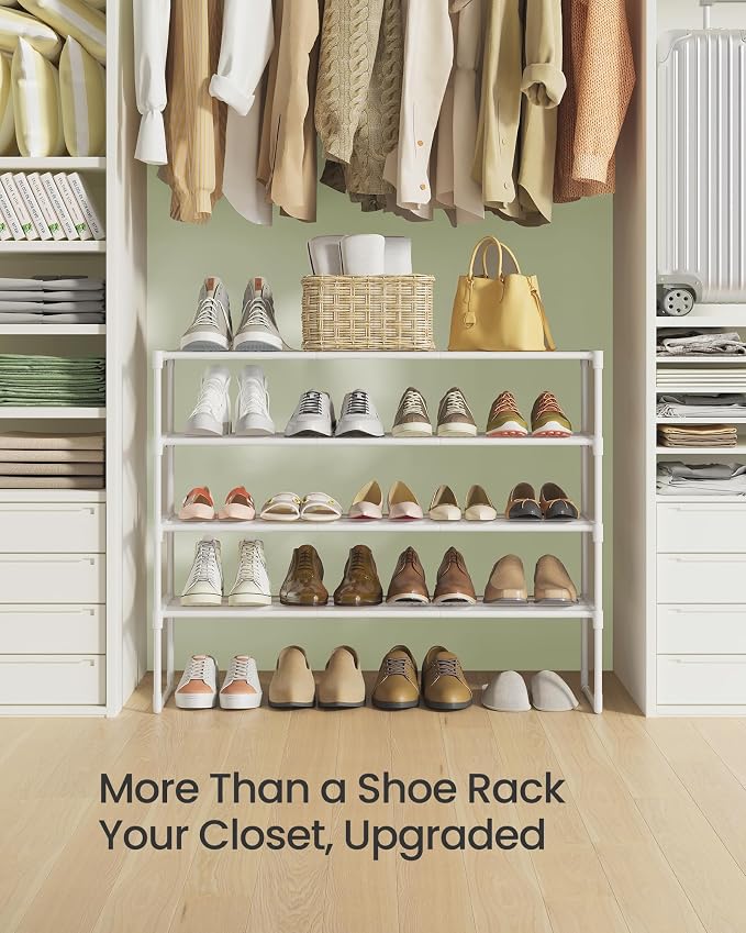 SONGMICS Shoe Rack, 4-Tier Shoe Organizer, Metal Storage Shelf, Upright or - Image 8