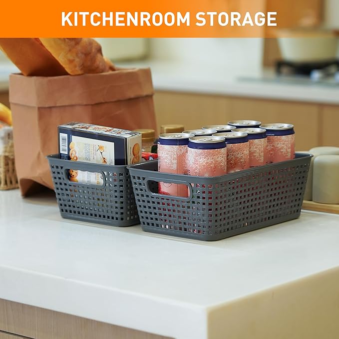 Plastic Storage Baskets With Lid, Storage Bins - Image 9