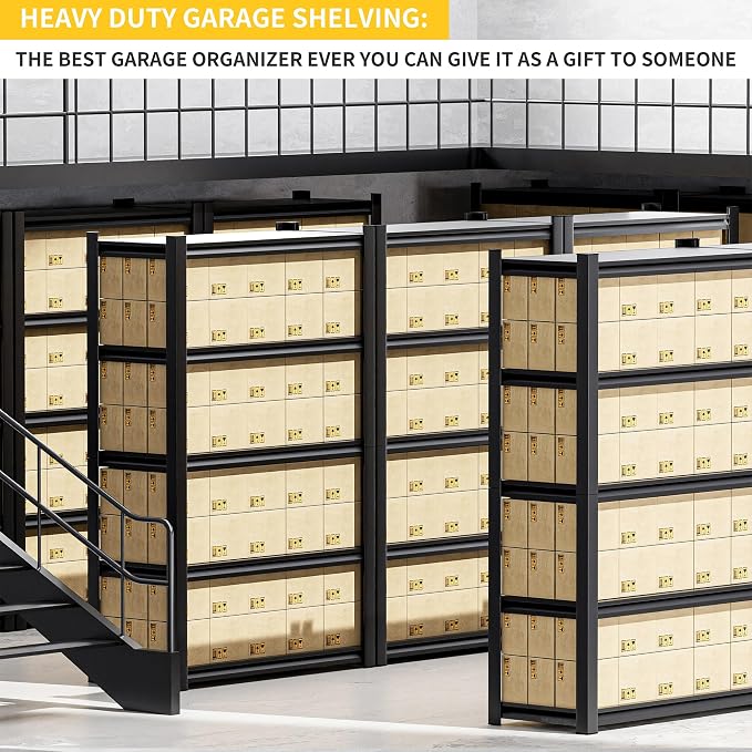 2 Set Garage Shelving Unit 72" H3000bls Heavy Duty Storage Shelves Easy - Image 6