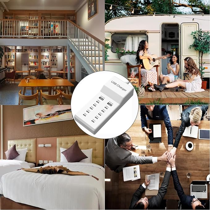 USB C Charger, 12 Ports USB Charging Station, 60W MultiPort Charger, Compatible - Image 7