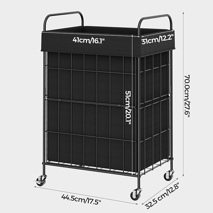 Laundry Hamper with Wheels, 90L Laundry Basket with Handle, Laundry Sorter with - Image 7