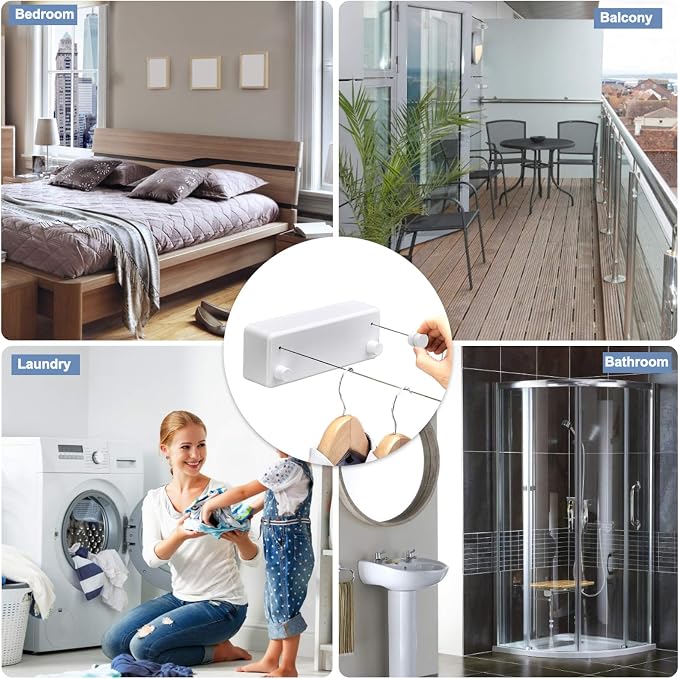 Bakala Retractable Clothesline, Portable Clothes Line Retracting Outdoors - Image 7