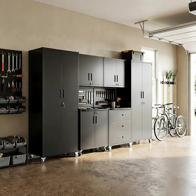Garage Cabinet System | Heavy Duty Steel All-in-One Modular Garage Cabinet Set - Image 8