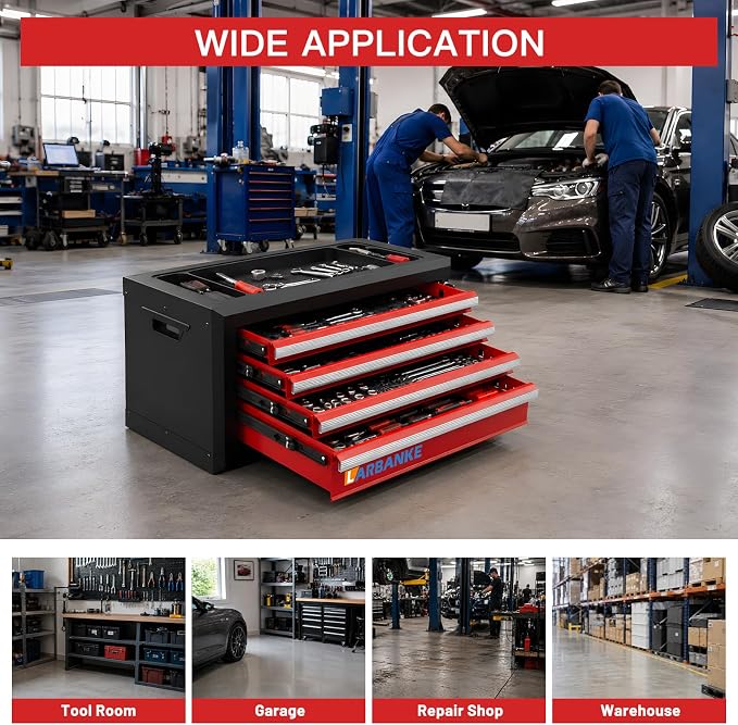 LARBANKE 9-Drawer Rolling Tool Chest, - Image 9