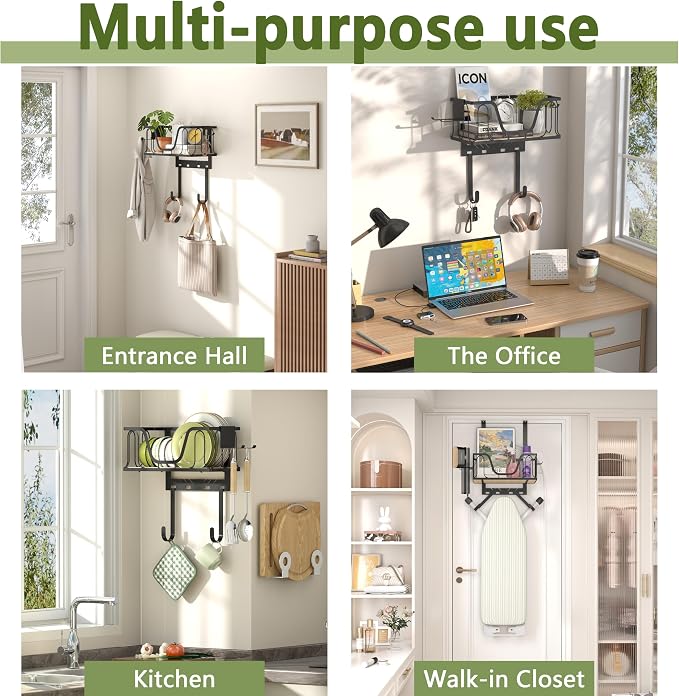 Ironing Board Hanger, CUFURNIX Wall Mount or Over the Door Iron Holder - Image 9