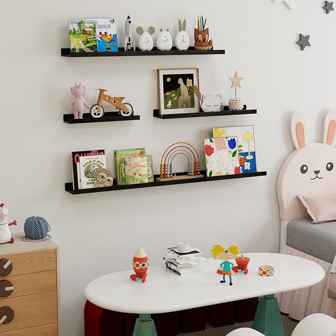 Fun Memories Picture Ledge Shelf, 16 Inch Long Floating Shelves Set of 6 - Image 7