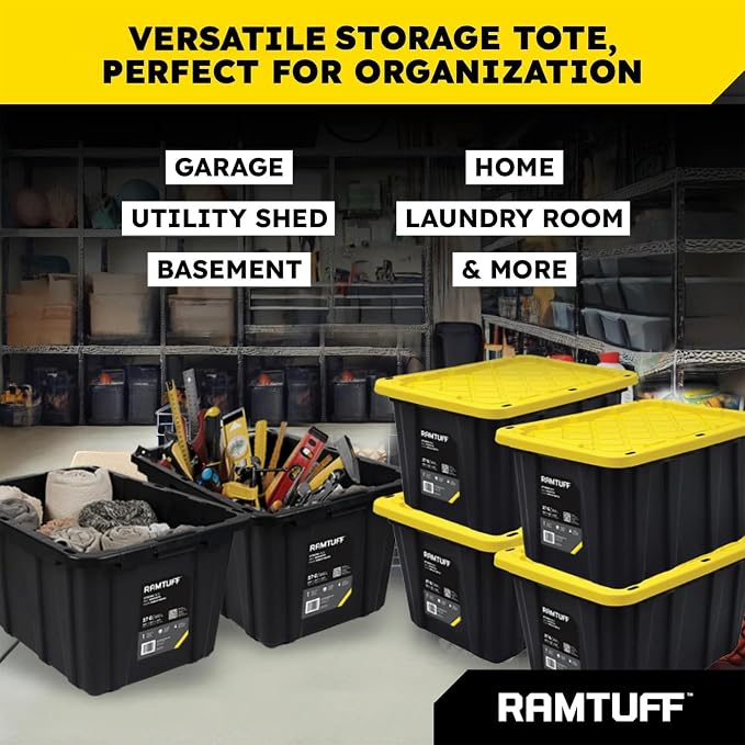 Ramtuff 4 Pack Heavy Duty Stackable Storage Container - Image 7