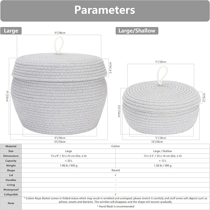 Sea Team Round Cotton Rope Storage Basket - Image 7