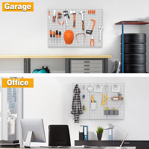 Pegboard Smith Metal Pegboard Panels 12" x 24", 3 Pack Grey Wall Mounted Tool - Image 8