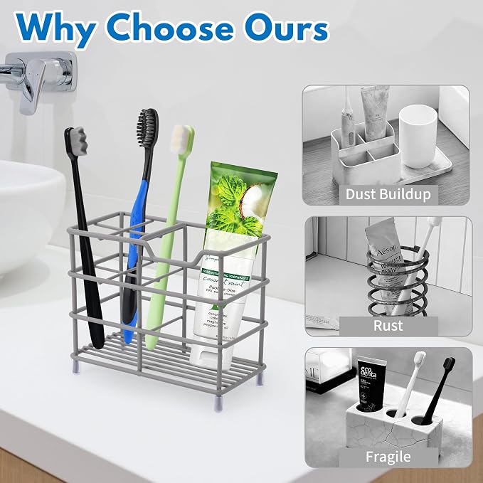 Urbanstrive 304 Stainless Steel Bathroom Toothbrush Holder Toothpaste Holder - Image 8