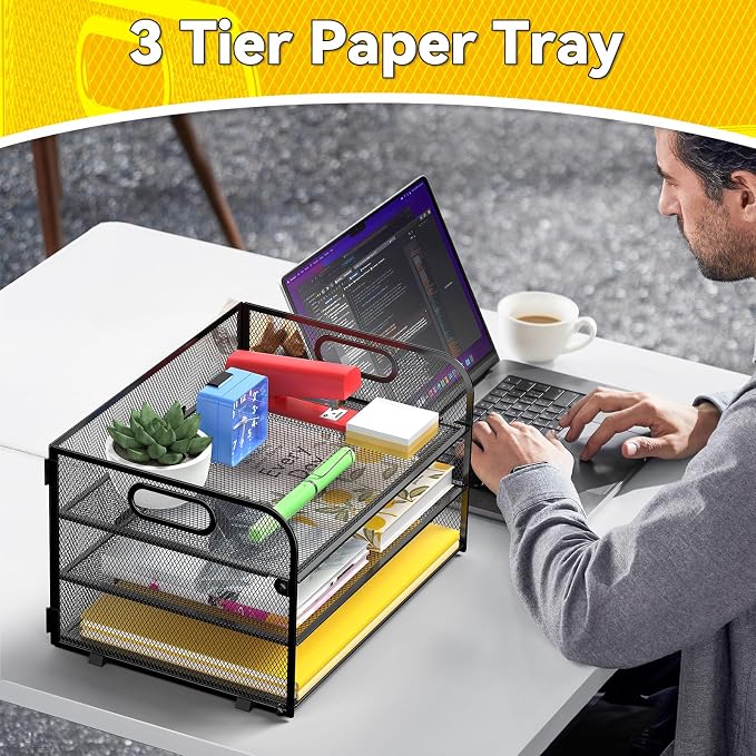 3 Tier Paper Organizer Tray - Image 7