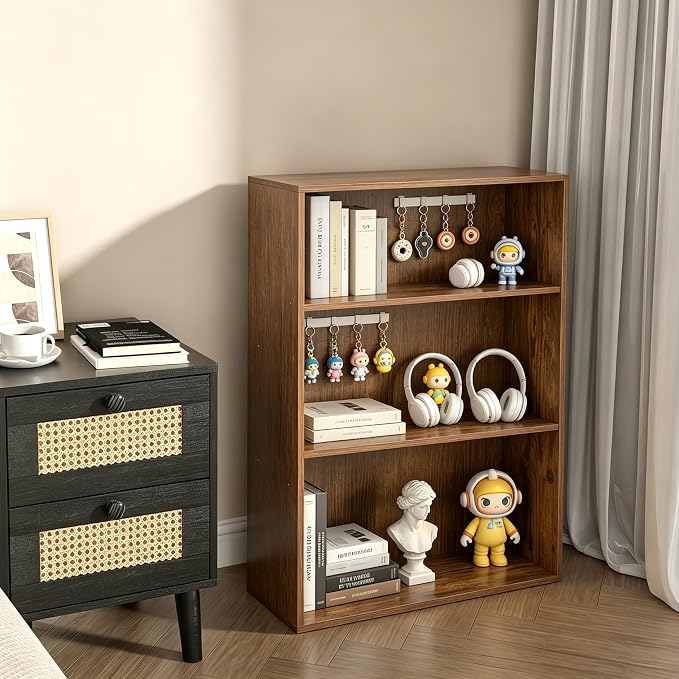 HealSmart 3 Tier Bookcase, Industrial 3 Book Shelf, 9.2" D x 23.8" W x 31.5" H - Image 7