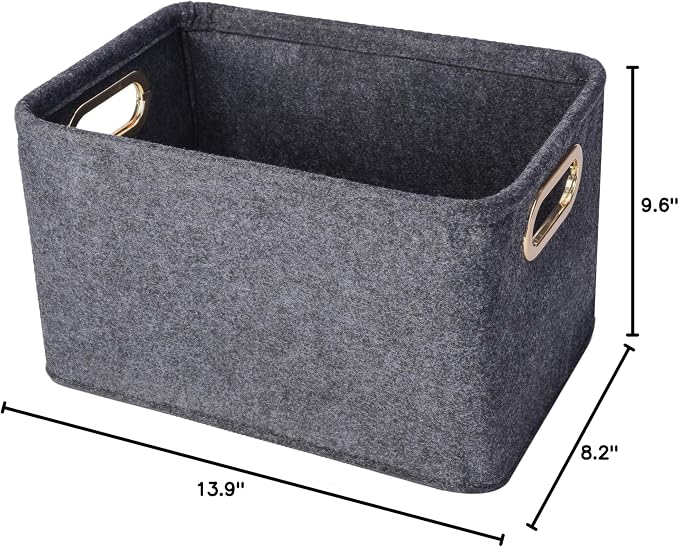 Collapsible Storage Bins Foldable Felt Fabric Storage Basket Organizer Boxes - Image 8
