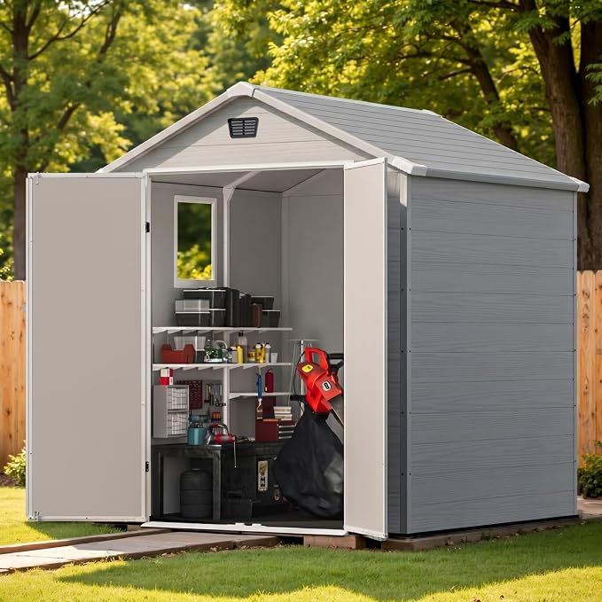 Patiowell 6X6 FT Plastic Outdoor Storage Shed - Image 8