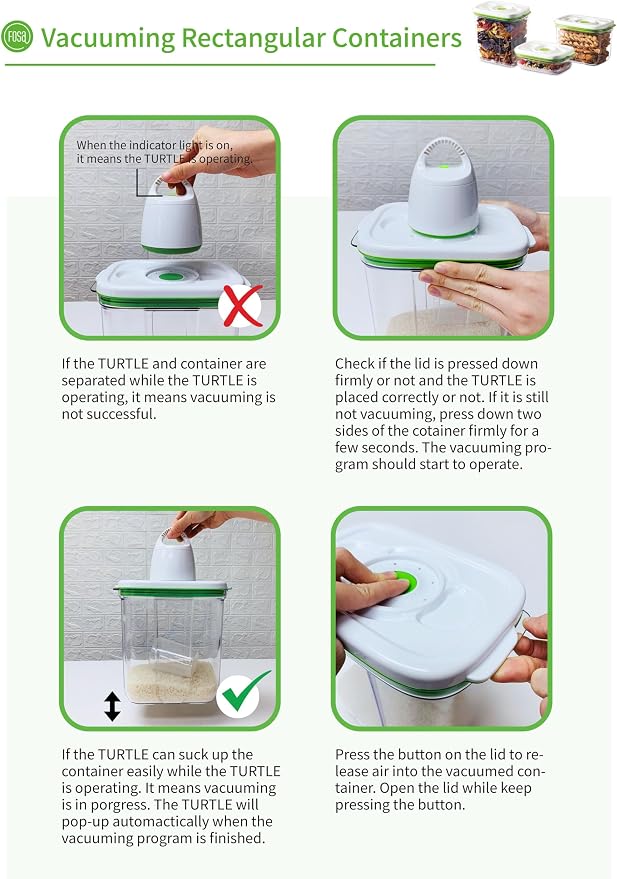 FOSA Vacuum Seal Food Storage System Reusable Containers 2 pack - Image 4