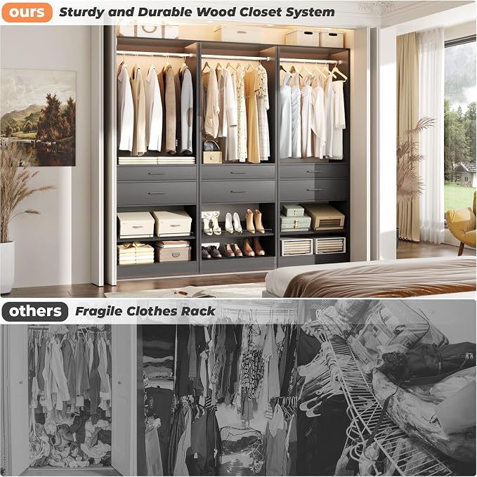Unikito 25" W x 80" H Closet Organizer Storage - Image 7