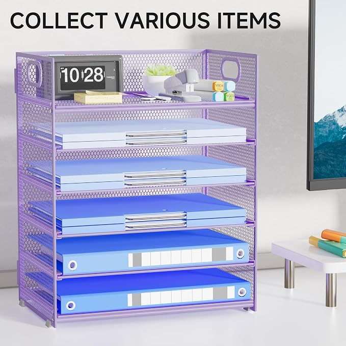 Purple Paper Organizer for Desk - Image 7