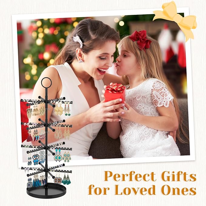 MODOWEY Rotating Earring Holder Organizer Tree Adjustable Display - Image 7