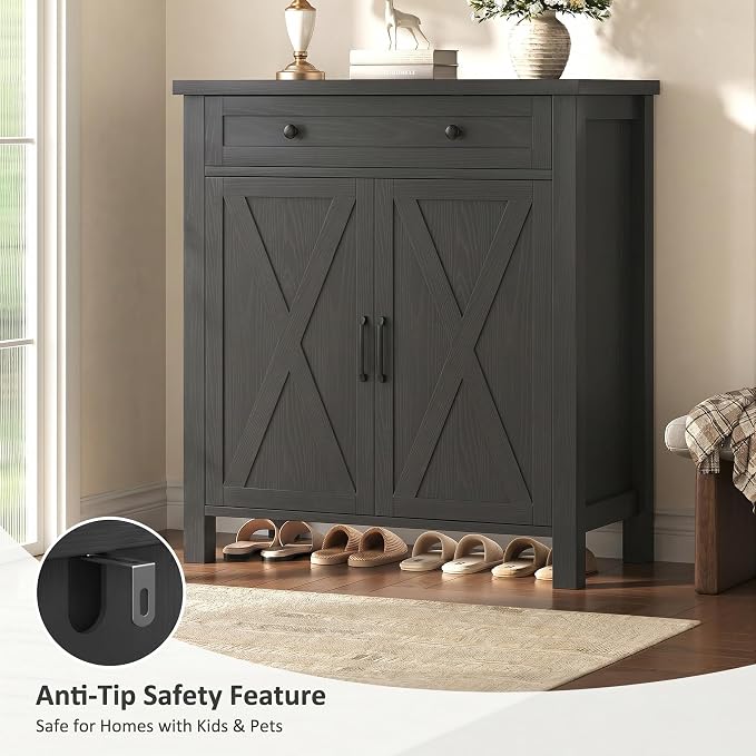 Farmhouse Shoe Storage Cabinet, 5-Tier High Boots Organizer - Image 8