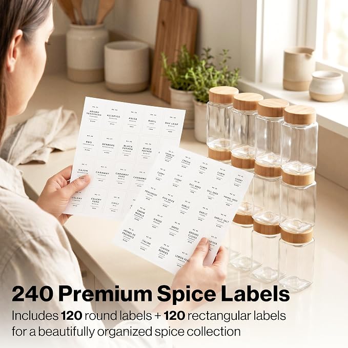 Minimalist Spice Jar Labels Self-Adhesive - Image 7