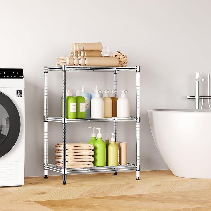 IZEUK 3 Tier Shelf, Heavy Duty Steel Wire Shelving Unit - Image 6