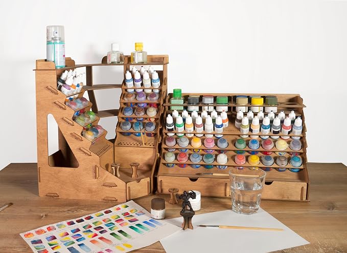 Plydolex Wooden Craft Paint Storage Rack Organizer - Image 7