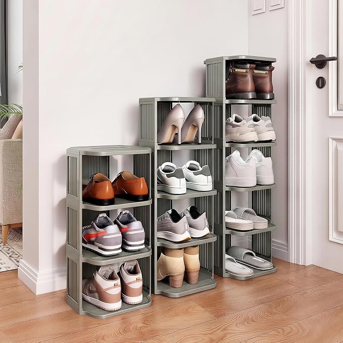 Kitstorack 10-Tier Vertical Plastic Shoe Rack, Freestanding Stackable Shoe - Image 9