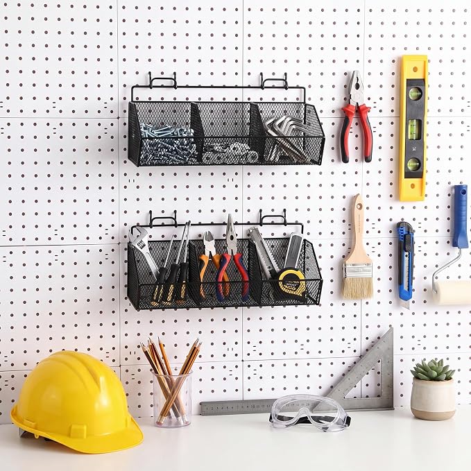 Hicarer 2 Pcs Divided Pegboard Baskets - Image 9