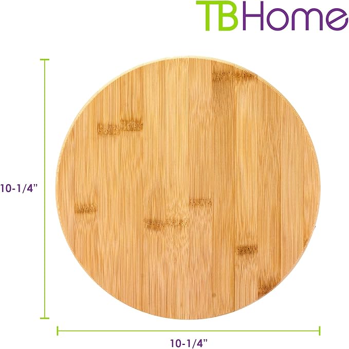 TB Home Lazy Susan Organizer for Cabinet, Pantry or Tabletop – 10" Bamboo - Image 7