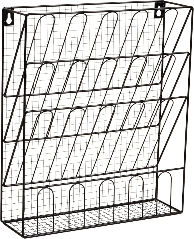 Mind Reader Metal Wire Desktop Organizer, Vertical File Holder, Hooks and - Image 7