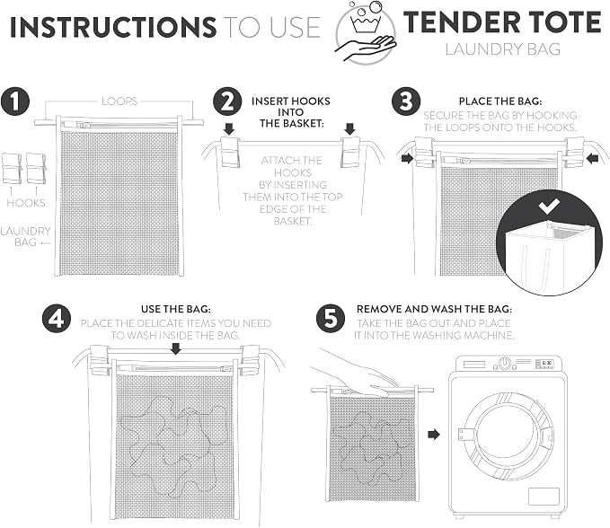 2Pcs Mesh Laundry Bags for Delicates w/Hooks, Hanging Durable Laundry Mesh Wash - Image 9