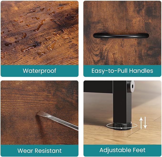 OLIXIS 5 Drawer Dresser for Bedroom, Wide Fabric Storage Tower, TV Stand for - Image 8