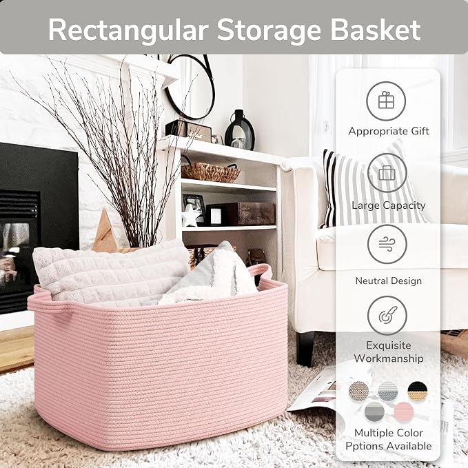 Goodpick Large Blanket Basket, Woven Baskets - Image 7