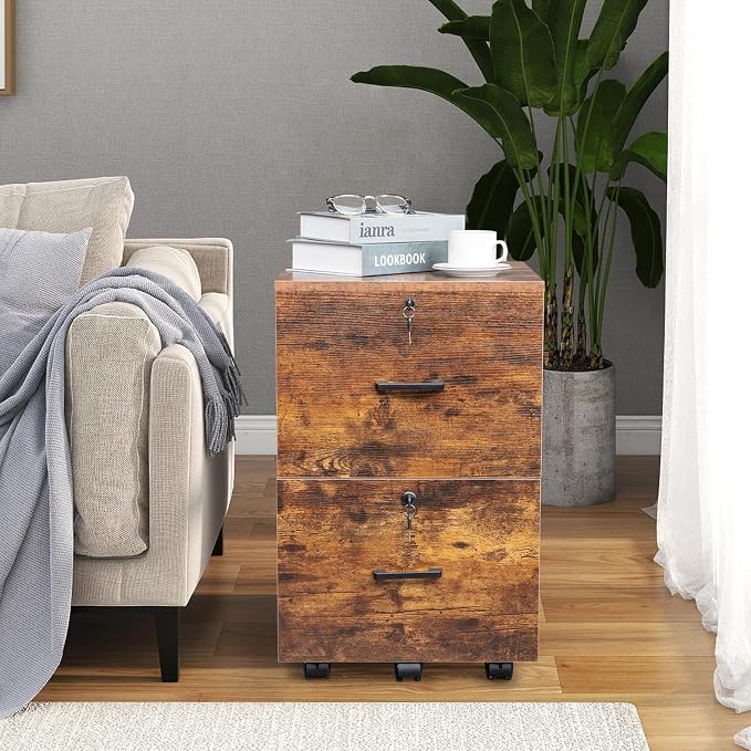 VINGLI 2-Drawer Small Rolling File Cabinet - Image 9