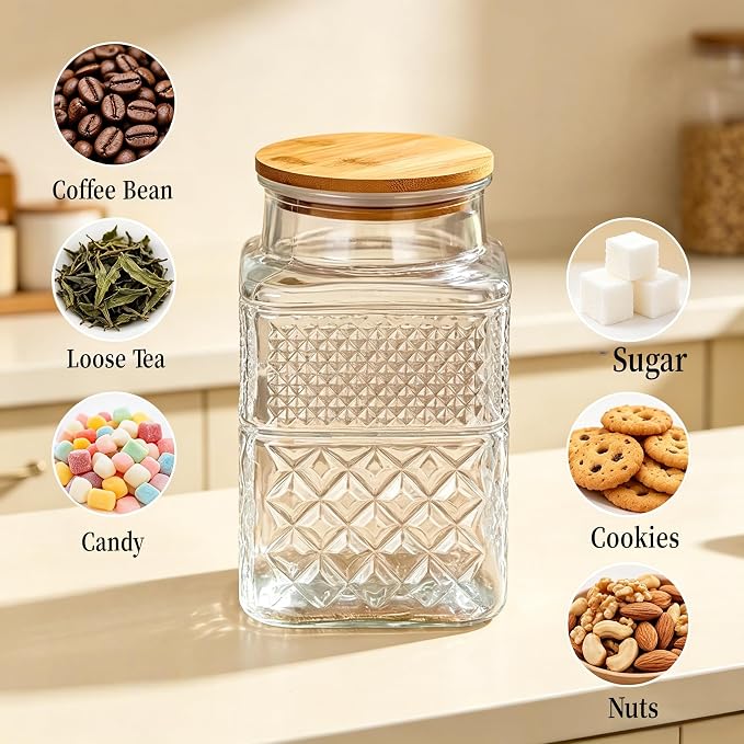 Large Glass Storage Jar, 60 FL OZ Glass Food Storage Containers - Image 9