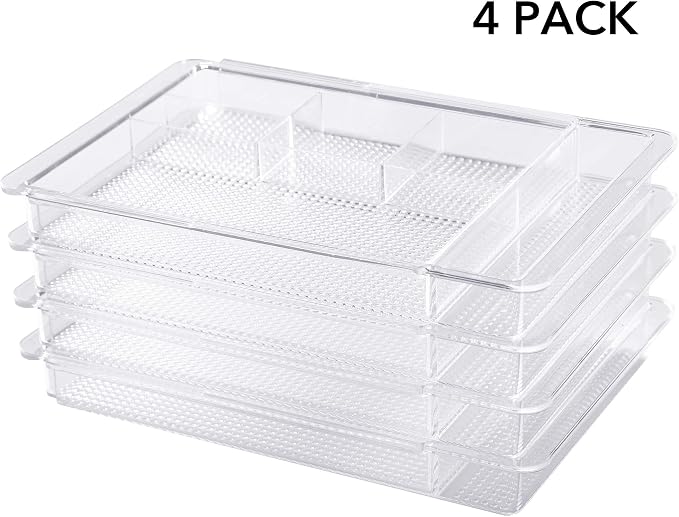 Oubonun Expandable Drawer Organizer 11.1” to 19.2” Width, Shallow Cosmetic - Image 7