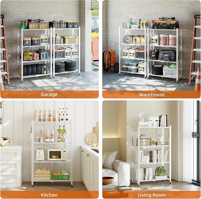 Fenbeli Foldable Shelves with Wheels - Image 8