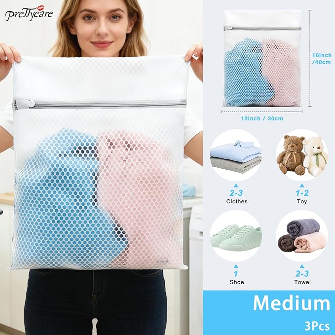 PrettyCare 3 Medium Mesh Laundry Bags - Image 8