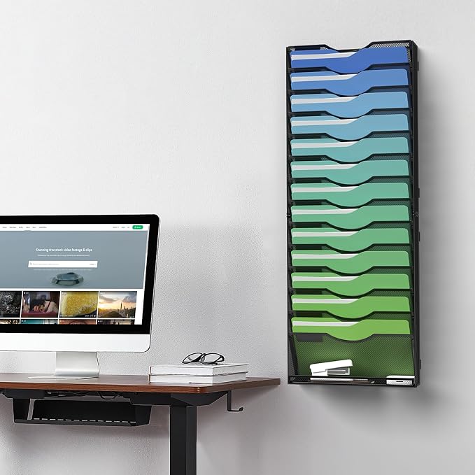 Kuntine.B Wall File Organizer Office Hanging Magazine Holder Wall File Organizer - Image 7