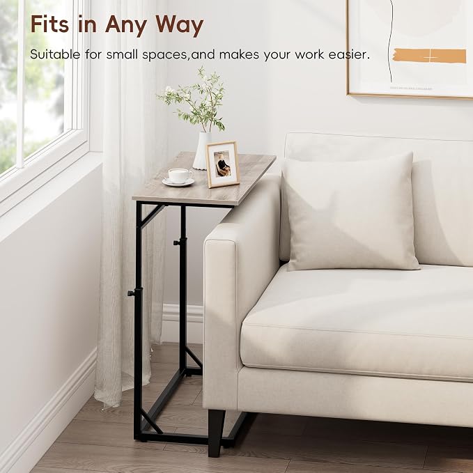 Vagusicc C Shaped End Table, 33.5"Tall Side Table - Image 9