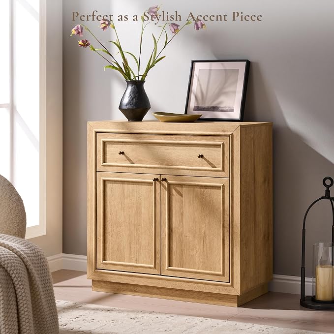 ACCOHOHO Modern Farmhouse Buffet Cabinet, 31.5" Sideboard Credenza, Modular - Image 8