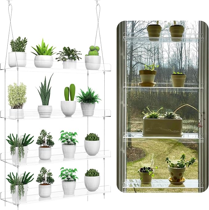2-Pack Hanging Clear Plant Shelves - Image 7