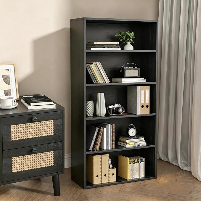 HealSmart 5 Tier Bookcase, Industrial 5 Book Shelf, 9.2" D x 23.8" W x 53" H - Image 7