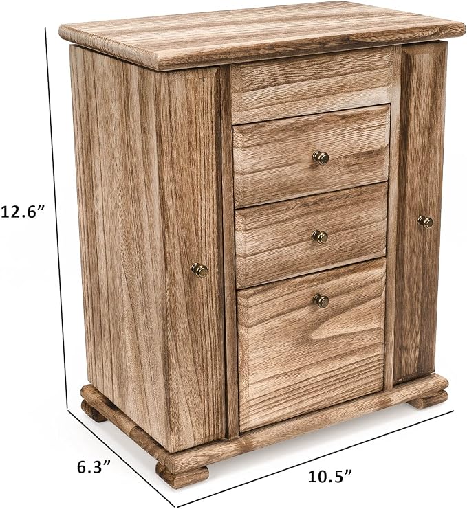 Emfogo Jewelry Box for Women, Rustic Wooden Jewelry Boxes & Organizers - Image 7