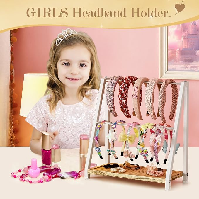 Headband Holder Organizer Metal 2-Tier Display Stand - Image 7