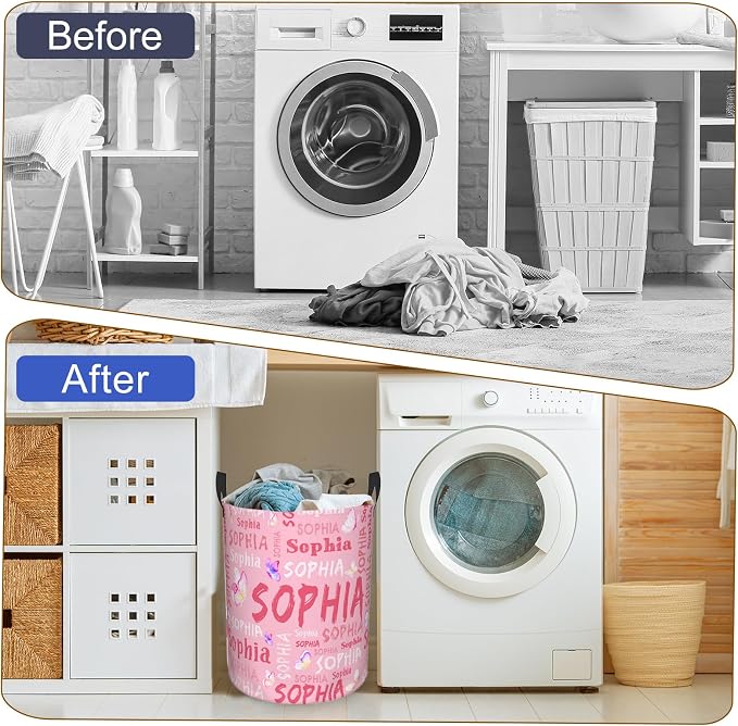Custom Name Laundry Hamper, Personalized Laundry Basket - Image 7