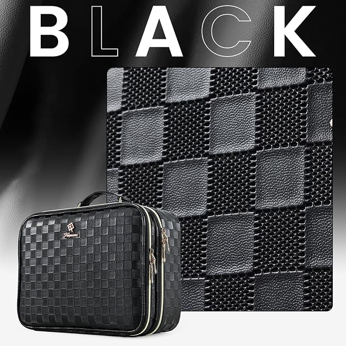 Makeup Bag with LED Lighted Mirror 12.2 IN Travel Double Layer Makeup Case - Image 9