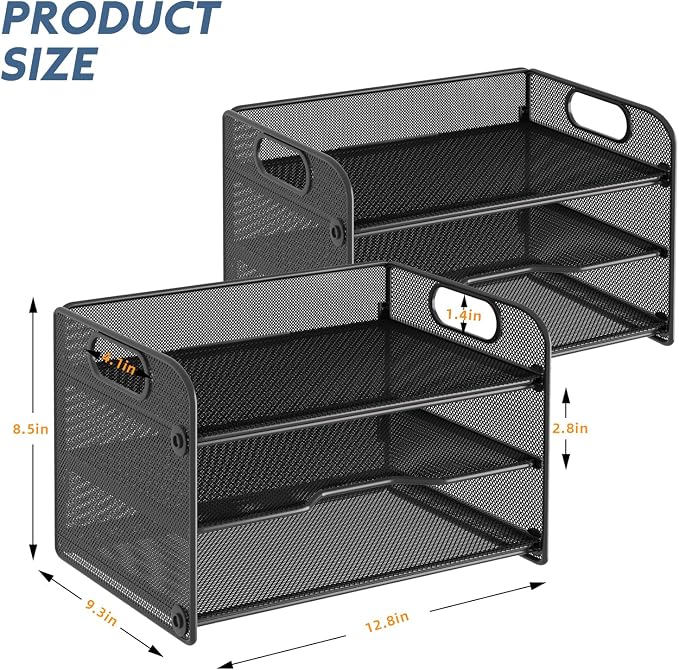 samstar 2 Pack 3 Tier Letter Tray Paper Organizer - Image 6