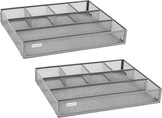 Mind Reader Drawer Organizer, Desk Org, Utensil Organizer, Metal Mesh - Image 8